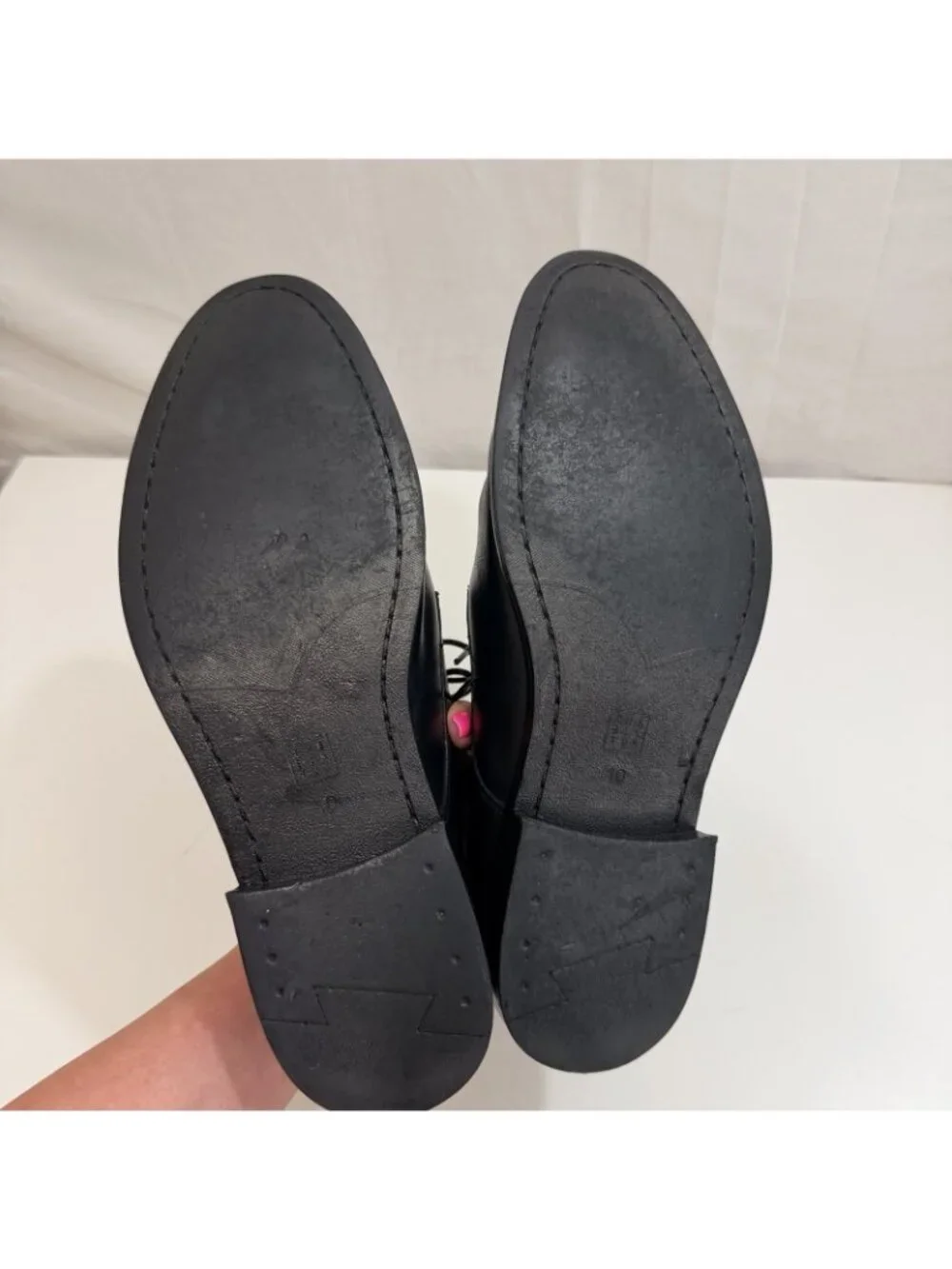 The Black Tux Mens Black Derby Leather Shoes Size 10